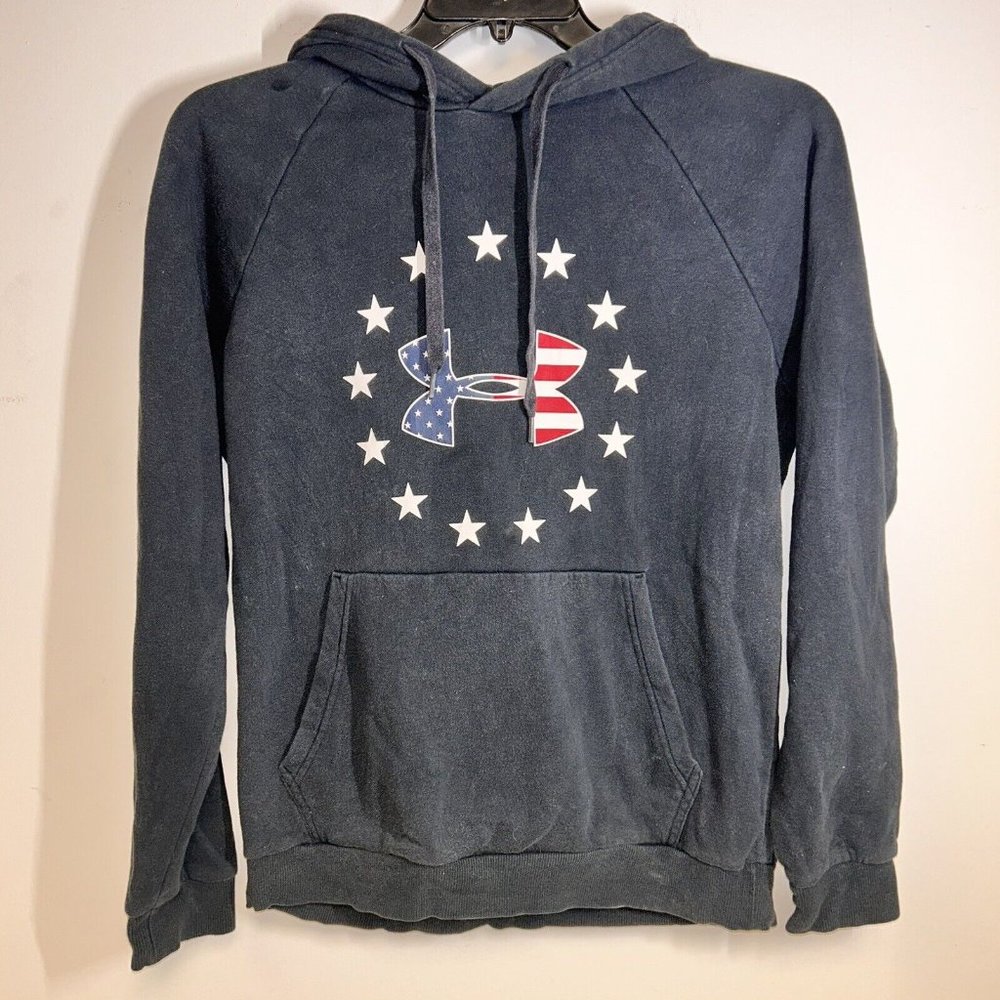 Under Armour Men's Black Hoodie Size M Hoodie Circle of Stars Logo Front
